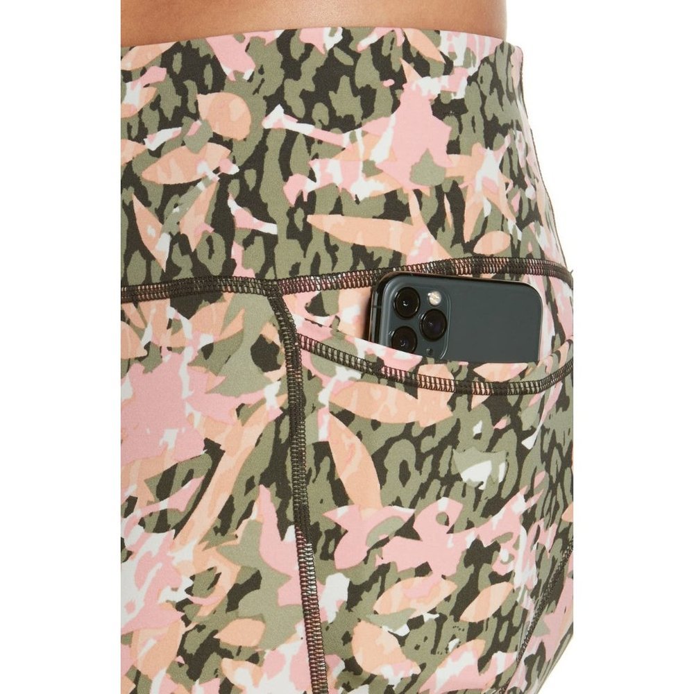 SWEATY BETTY Power Pocket 7/8 Leggings Green Floral Print XS $100 NEW - Picture 4 of 12